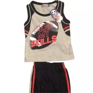 Coney Island Sz 3T Boys Short Set Gray